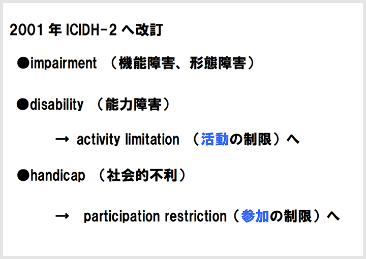 ICIDH-2への改訂